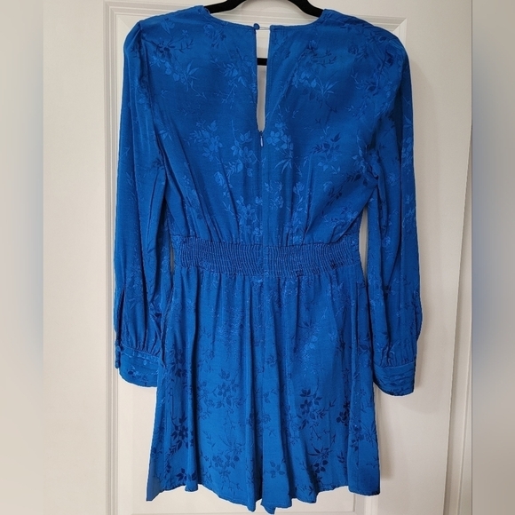 NWOT Small Zara Royal Blue Jacquard Romper - Picture 5 of 6